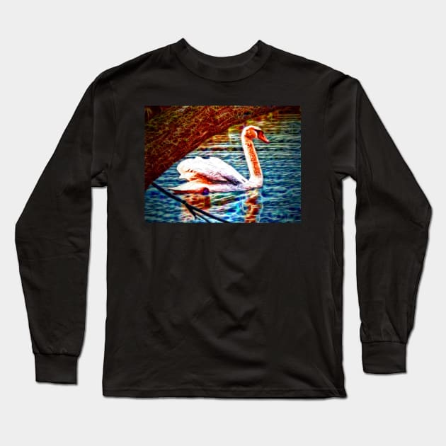 Swan Long Sleeve T-Shirt by danieljanda